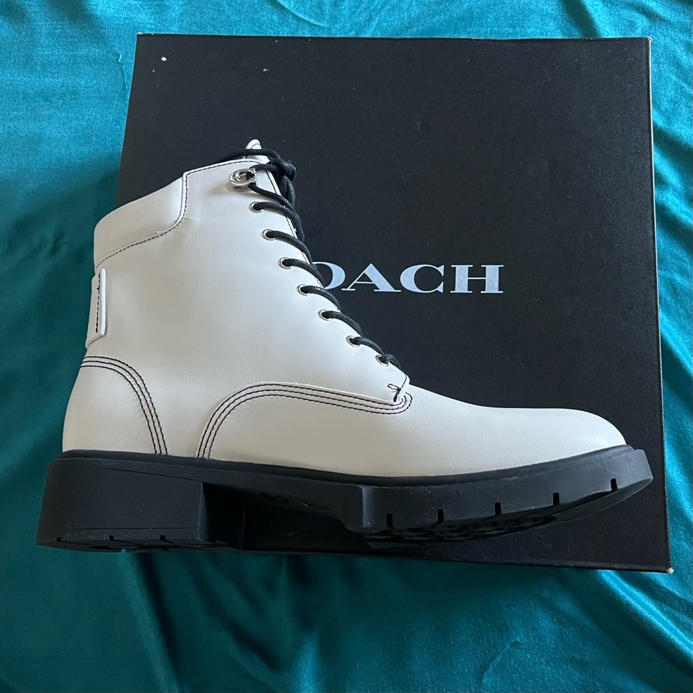 COACH — Lorimer Genuine Leather Boots — Never worn — Size 11 — Chalk